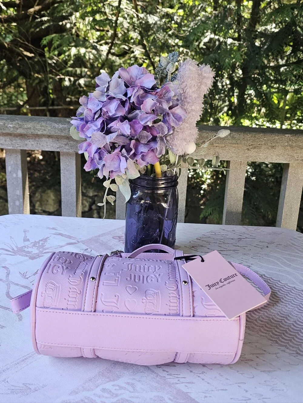 Nwt Juicy Couture Mini Barrel Light Pink Embossed Crossbody Satchel